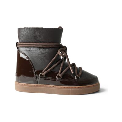 Inuikiivoor vrouwen. 1001.004.0052 Leren Gloss Wedge laarzen bruin (38), Leer, 3 tot 5 cm, Veters, Casual Inuikiivoor vrouwen. 1001.004.0052 Leren Gloss Wedge laarzen bruin (38), Leer, 3 tot 5 cm, Veters, Casual