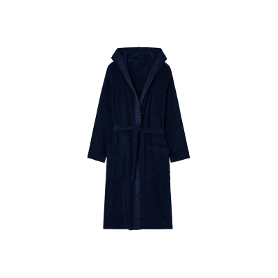 Giorgio Armani Emporio Armanivoor mannen. EM002255_AF14986 Badstof badjas met logo op marine rand (XL), Homewear, Katoen, Marineblauw Giorgio Armani Emporio Armanivoor mannen. EM002255_AF14986 Badstof badjas met logo op marine rand (XL), Homewear, Katoen, Marineblauw