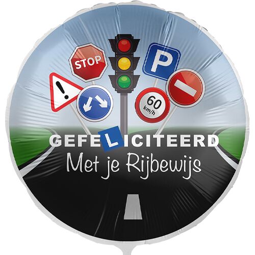 Ballon 'Gefeliciteerd met je Rijbewijs'