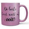 Roze mok met tekst