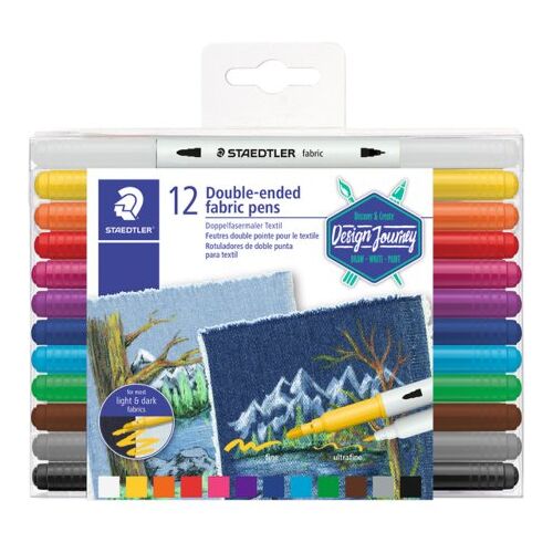 Viltstift staedtler 3190 textiel duo ass