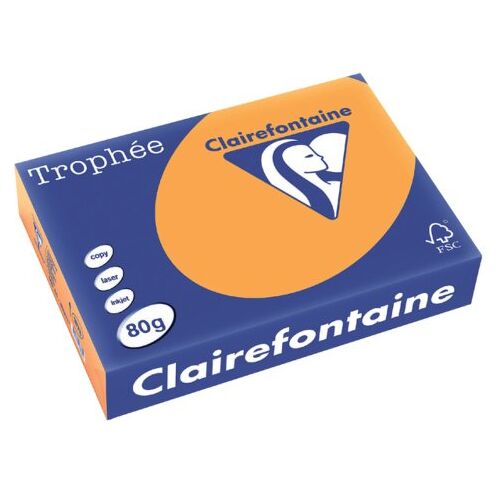 Kopieerpapier trophee a4 80gr oranje 500vel