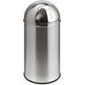 Vepa Bins Afvalbak pushcan met pushdeksel 40liter zilver