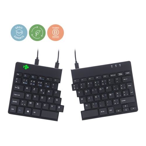 Ergonomisch toetsenbord r-go tools split azerty Zwart