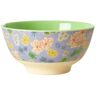 Rice melamine kom medium flower painting print