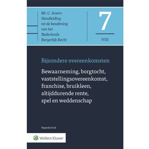 Wolters Kluwer Nederland B.V. Bewaarneming, Borgtocht, Vaststellingsovereenkomst - Asser-Serie