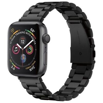 Spigen Modern Fit Apple Watch bandje RVS Zwart Spigen Modern Fit Apple Watch bandje RVS Zwart