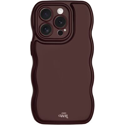 xoxo Wildhearts Glossy Wavy Case Burgundy - iPhone 15 Pro Max hoesje xoxo Wildhearts Glossy Wavy Case Burgundy - iPhone 15 Pro Max hoesje