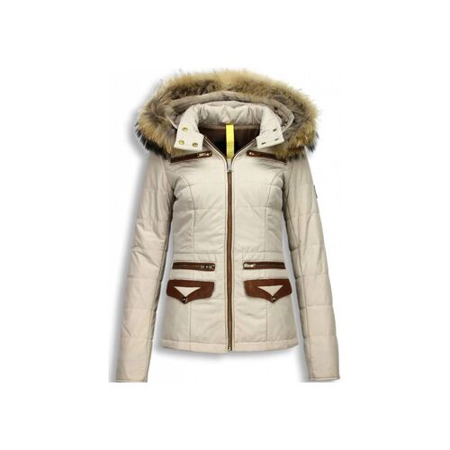 Parka Jas Milan Ferronetti Winterjassen Winterjas Kort Xtra Beige EU XL,EU XXS Women