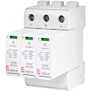 ETI Overspanningsbeveiliger - 1100V 3P 20kA - PV Type 1+2 ETI Overspanningsbeveiliger - 1100V 3P 20kA - PV Type 1+2
