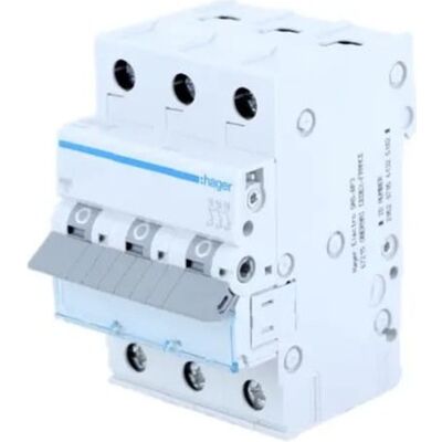Overstroomschakelaar B 32A 3P 6kA MBN332E HAGER Overstroomschakelaar B 32A 3P 6kA MBN332E HAGER