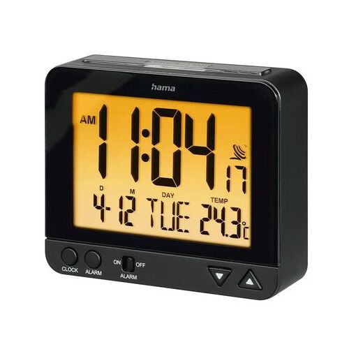 Hama RC 550 Radiogestuurde Wekker - Digitale Wekker met LED Display - Zwart