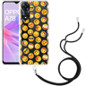 Cazy Hoesje met koord geschikt voor Oppo A78 5G Emoji