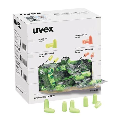 Uvex X-Fit - 200 paar   Dozen Wegwerp oordopjes UVEX 37 dB Veelzijdig inzetbaar.