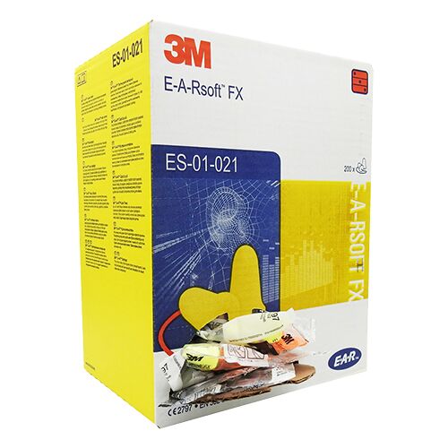 3M E-A-R Soft FX oordopjes met koord - 200 paar   Werk oordoppen 3M E-A-R 39 dB Zeer hoge demping.