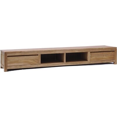 TV-meubel Corona 240 cm - Teakhout - Naturel - Tower Living Naturel TV-meubel Corona 240 cm - Teakhout - Naturel - Tower Living Naturel