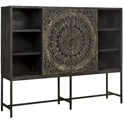 Buffetkast Casina - Teakhout - Metaal - Zwart - Tower Living Zwart Buffetkast Casina - Teakhout - Metaal - Zwart - Tower Living Zwart