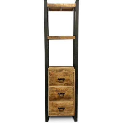 Boekenkast Paul - 3 Lades - Mangohout - WGXL Collection Naturel Boekenkast Paul - 3 Lades - Mangohout - WGXL Collection Naturel