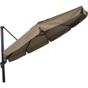 Zweefparasol Virgo - Volant - Taupe - Ø3,5 Meter - Lesli Living Taupe Zweefparasol Virgo - Volant - Taupe - Ø3,5 Meter - Lesli Living Taupe