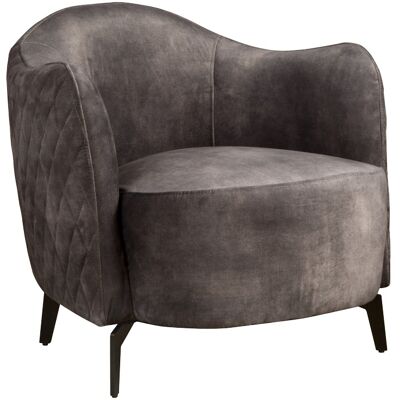 Fauteuil Bondo - Fluweel - Donkergrijs - Tower Living Grijs Fauteuil Bondo - Fluweel - Donkergrijs - Tower Living Grijs