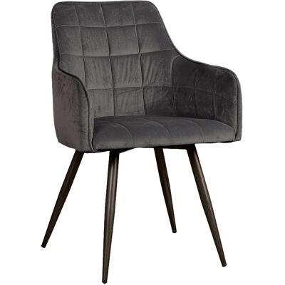 Eetkamerstoel Silva - Velvet stof - Antraciet - Tower Living Antraciet Eetkamerstoel Silva - Velvet stof - Antraciet - Tower Living Antraciet