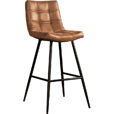 Barkruk Navarra - Zithoogte 75 cm - Suedelook texiel - Cognac - Tower Living Cognac Barkruk Navarra - Zithoogte 75 cm - Suedelook texiel - Cognac - Tower Living Cognac