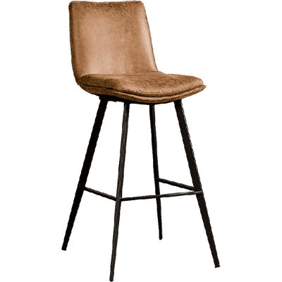 Barkruk Pamplona - Zithoogte 75 cm - Suedelook textiel - Cognac - Tower Living Cognac Barkruk Pamplona - Zithoogte 75 cm - Suedelook textiel - Cognac - Tower Living Cognac