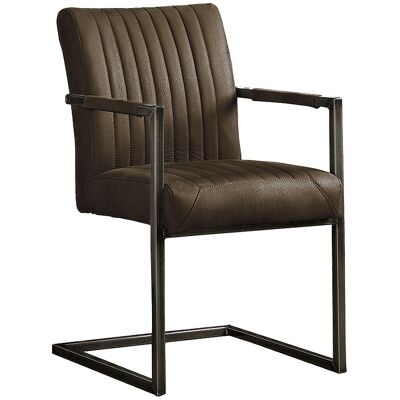 Eetkamerstoel Ferro arm - Microvezel - Donker bruin - Tower Living Bruin Eetkamerstoel Ferro arm - Microvezel - Donker bruin - Tower Living Bruin