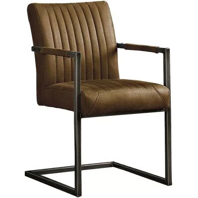 Eetkamerstoel Ferro arm - Microvezel - Licht bruin - Tower Living Bruin Eetkamerstoel Ferro arm - Microvezel - Licht bruin - Tower Living Bruin