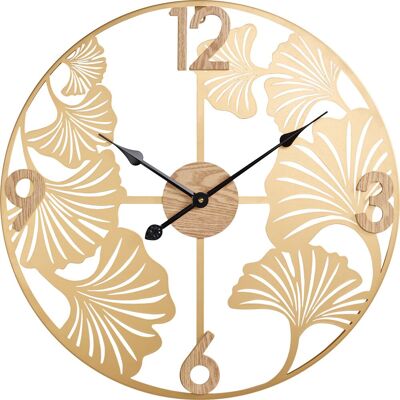HEINE HOME Goud Ginkgo Wandklok - Wandklok HEINE HOME Goud Ginkgo Wandklok - Wandklok