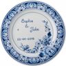 Heinen Delfts Blauw Gepersonaliseerd Trouwbord 18 cm (incl. 25 tekens)