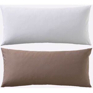 Bedtextiel 2 x 80 x 80 cm / 2 x 135 x 200 cm taupe/wit geprint unisex Bedtextiel 2 x 80 x 80 cm / 2 x 135 x 200 cm taupe/wit geprint unisex