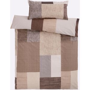 Bedtextiel 135x200 cm + 80x80 cm beige/lichtgrijs bedrukt unisex Bedtextiel 135x200 cm + 80x80 cm beige/lichtgrijs bedrukt unisex