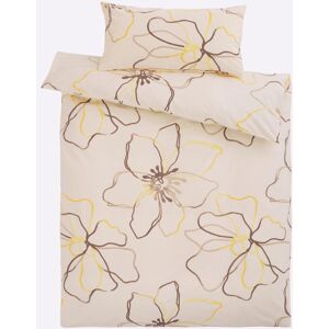 Bedtextiel 135x200 cm + 80x80 cm champagne/beige bedrukt unisex Bedtextiel 135x200 cm + 80x80 cm champagne/beige bedrukt unisex