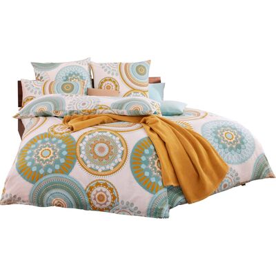 wäschepur Bedlinnen Set - Feinbiber - ecru-jade bedrukkt - 2-delig - 135x200cm wäschepur Bedlinnen Set - Feinbiber - ecru-jade bedrukkt - 2-delig - 135x200cm