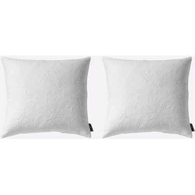 Witte Gebloemde Geweven Fauteuilhoes - Meubelbeschermer Witte Gebloemde Geweven Fauteuilhoes - Meubelbeschermer