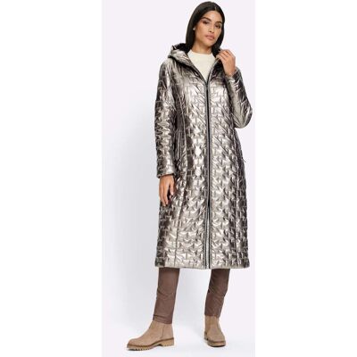 Doorgestikte mantel 34 taupe Dames Doorgestikte mantel 34 taupe Dames