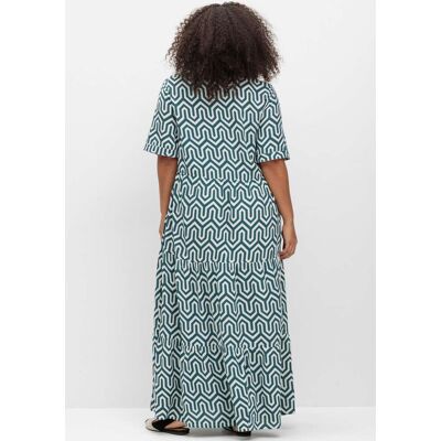Maxi-jurk 40 petrol gedessineerd Dames Maxi-jurk 40 petrol gedessineerd Dames