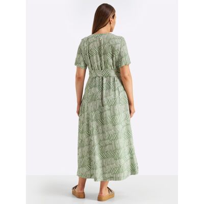 Maxi-jurk 40 eucalyptus/ecru bedrukt Dames Maxi-jurk 40 eucalyptus/ecru bedrukt Dames