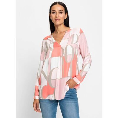 Blouse met print 34 koraal/lichtroze bedrukt Dames Blouse met print 34 koraal/lichtroze bedrukt Dames