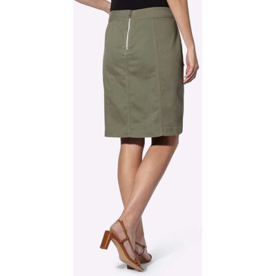Geweven rok 34 kaki Dames Geweven rok 34 kaki Dames