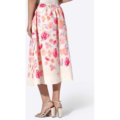 Geweven rok 34 champagne/oudroze bedrukt Dames Geweven rok 34 champagne/oudroze bedrukt Dames