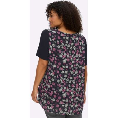 Tuniek 40 zwart/oudroze bedrukt Dames Tuniek 40 zwart/oudroze bedrukt Dames