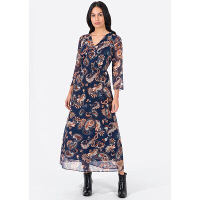 Maxi-jurk 36 donkerblauw gedessineerd Dames Maxi-jurk 36 donkerblauw gedessineerd Dames