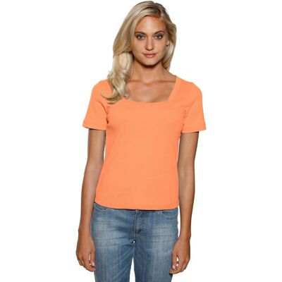 Linea Tesini Oranje Grote Vierkante Hals T-Shirt Linea Tesini Oranje Grote Vierkante Hals T-Shirt