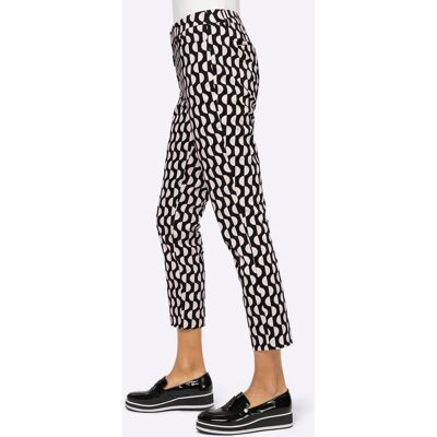 Heine Dames Zwarte 7/8 Lengte Gestippelde Broek Heine Dames Zwarte 7/8 Lengte Gestippelde Broek