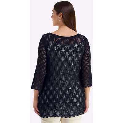 Ajourpullover 40/42 diepblauw Dames Ajourpullover 40/42 diepblauw Dames