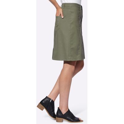 Geweven rok 34 kaki Dames Geweven rok 34 kaki Dames