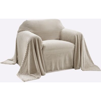 Overtrek 160x190 cm - Fauteuilfoulard lichtbruin unisex Overtrek 160x190 cm - Fauteuilfoulard lichtbruin unisex