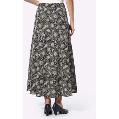 Geweven rok 34 zwart/ecru gedessineerd Dames Geweven rok 34 zwart/ecru gedessineerd Dames